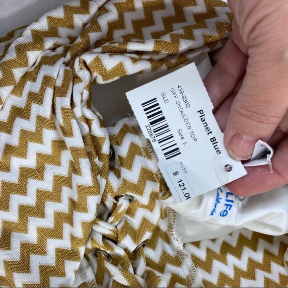 Planet blue blue life bikini top Blue Life x Revolve Gold Off Shoulder T… - Picture 6 of 10